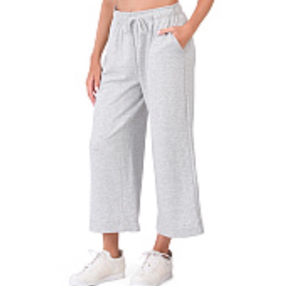 Halston Studio Wide Leg Cropped Sweatpants NWT